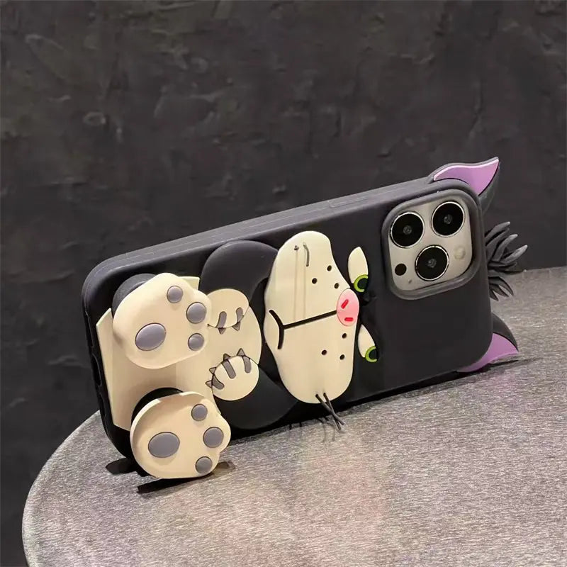 😼Cartoon Lucifer Cat Silicone Phone Case for Apple 17/16/15 Pro Max