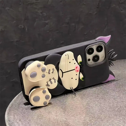 😼Cartoon Lucifer Cat Silicone Phone Case for Apple 17/16/15 Pro Max