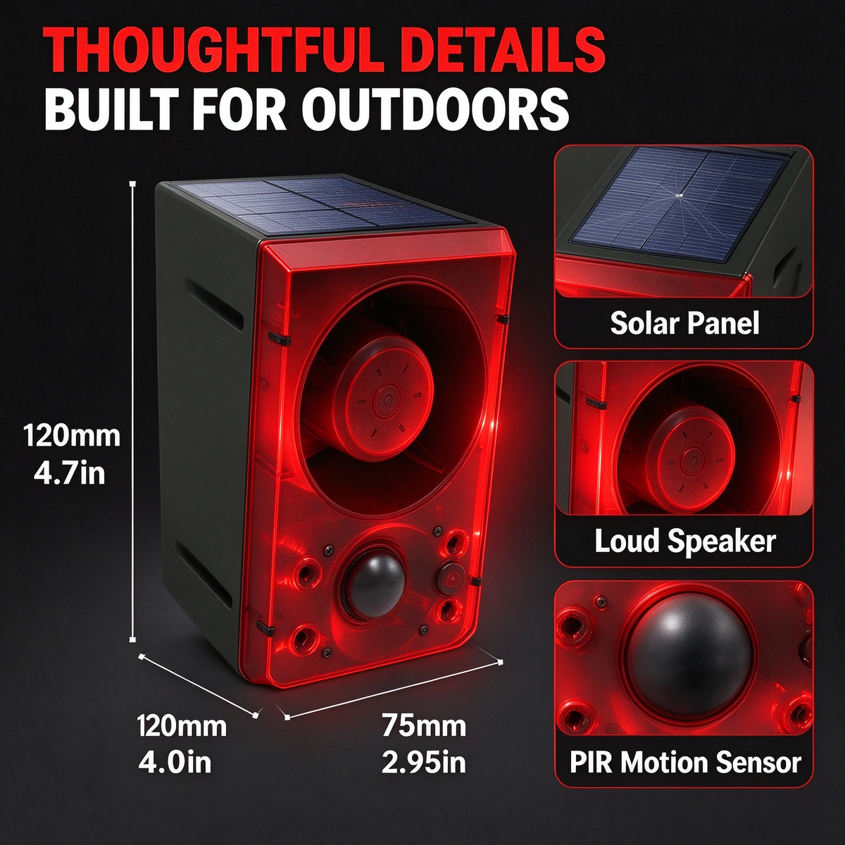 🚨Solar-powered infrared sensor alarm