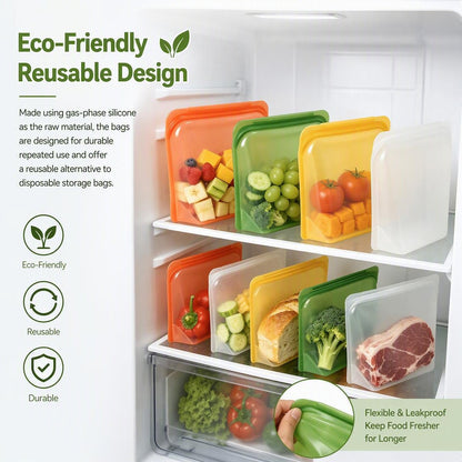 Food-Grade Reusable Silicone Kitchen Sealing Bags