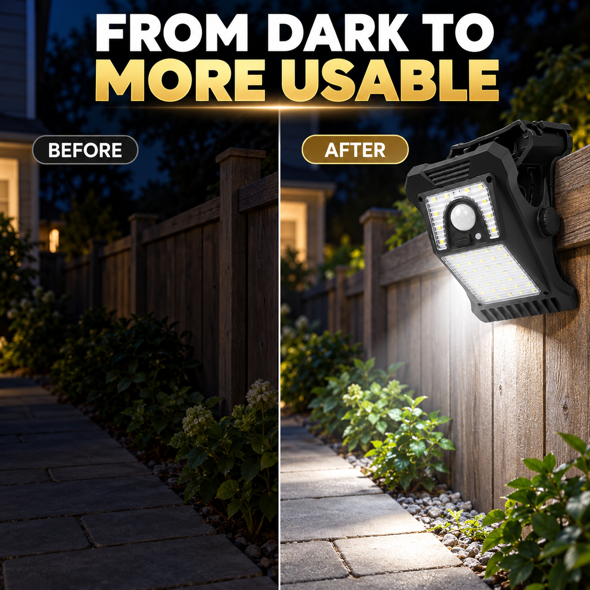 Solar-Powered Clip-On Motion Sensor Light