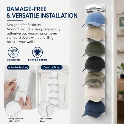 🧢2-pack wall-mounted baseball cap storage rack