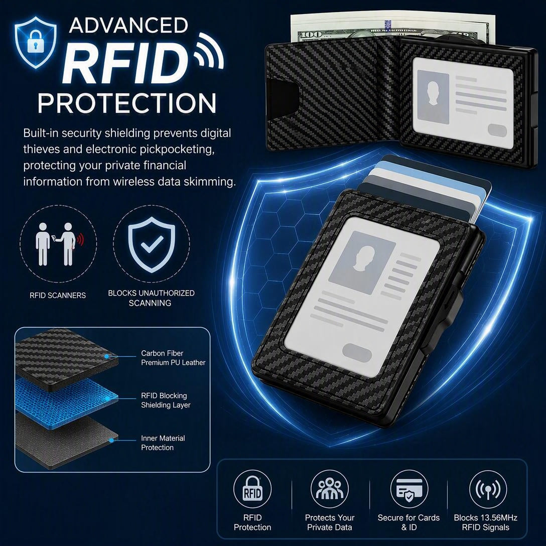 💥Men's wallet - Pop-up card holder, cash slot and credit card slot