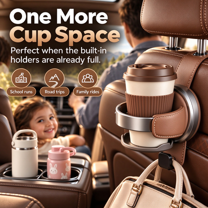 Foldable Car Seat Cup Holder with Hook