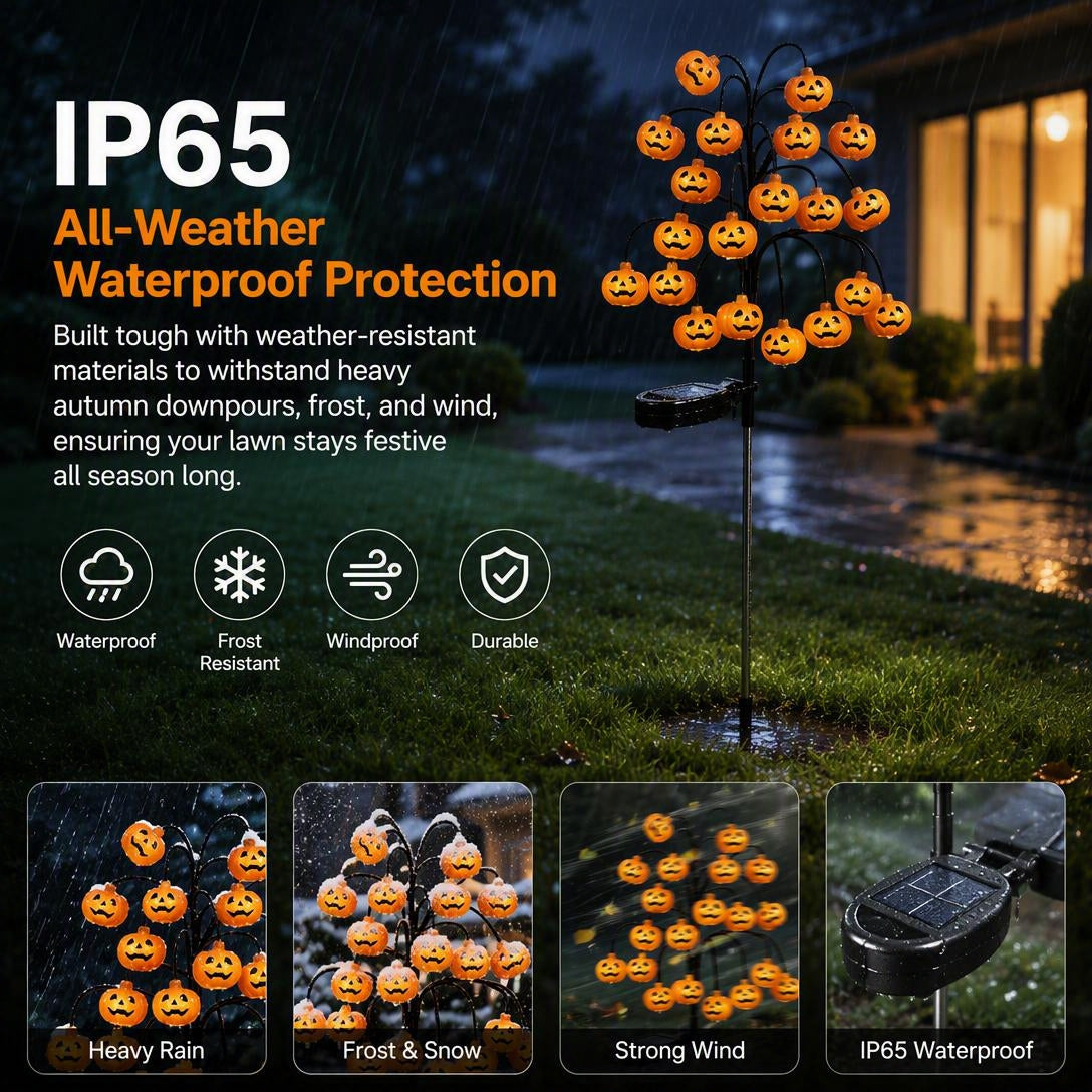 🎃Solar-Powered Branching Pumpkin Stake Lights