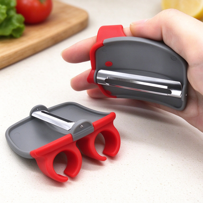 🥔2-Piece Handheld Vegetable Peeler Set – Features Rubber Finger Grips for Comfortable Handling