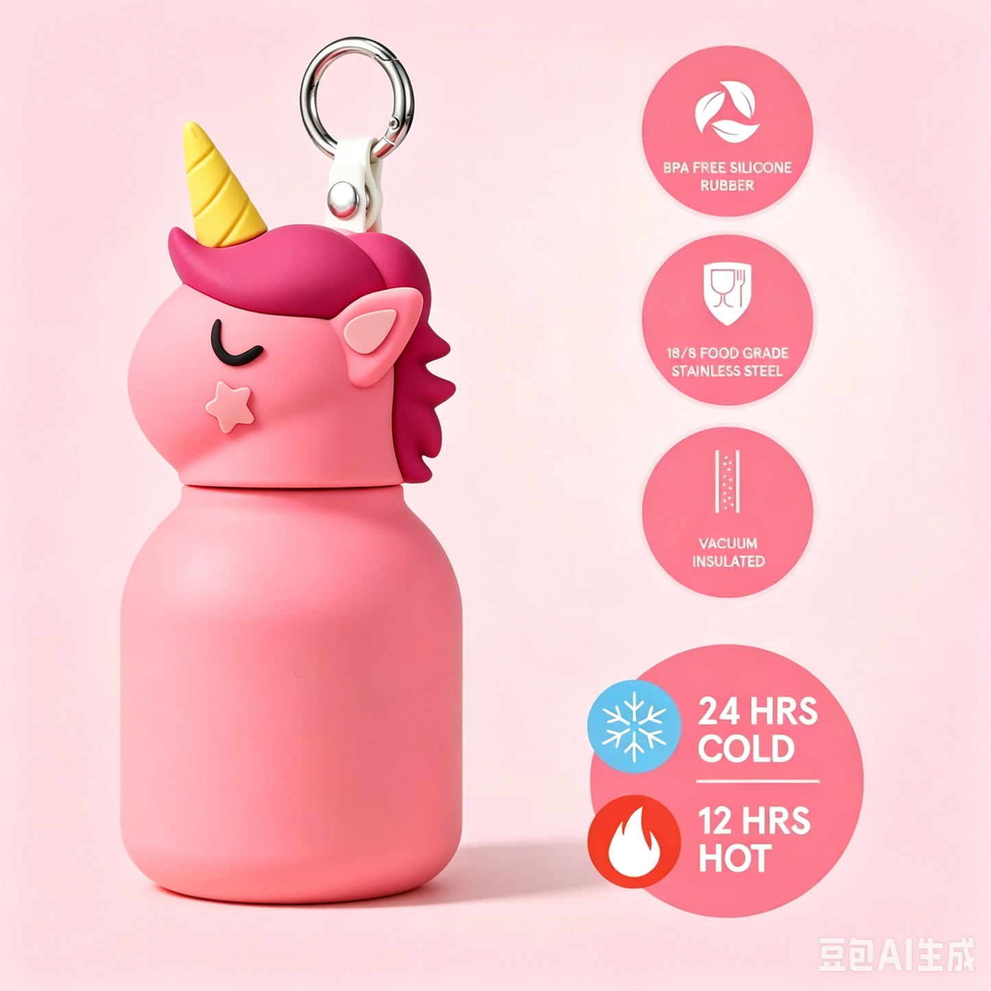 🐻✨ Mini stainless steel cartoon water bottle
