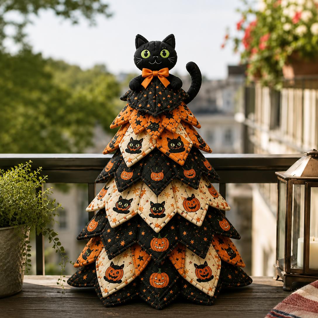 Black Cat Tree Quilt Kit