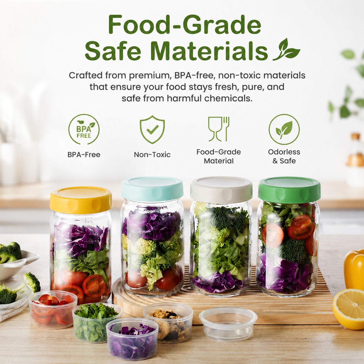 🥗Leak-proof salad lunch jar - with built-in divider