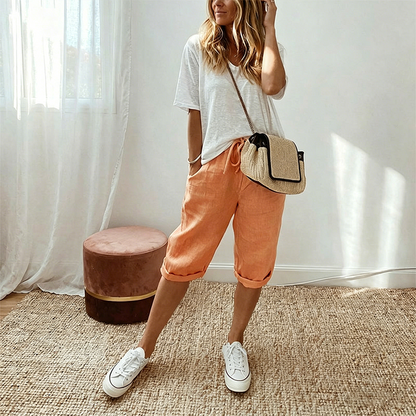 👖 Women's Casual Cotton Linen Capris