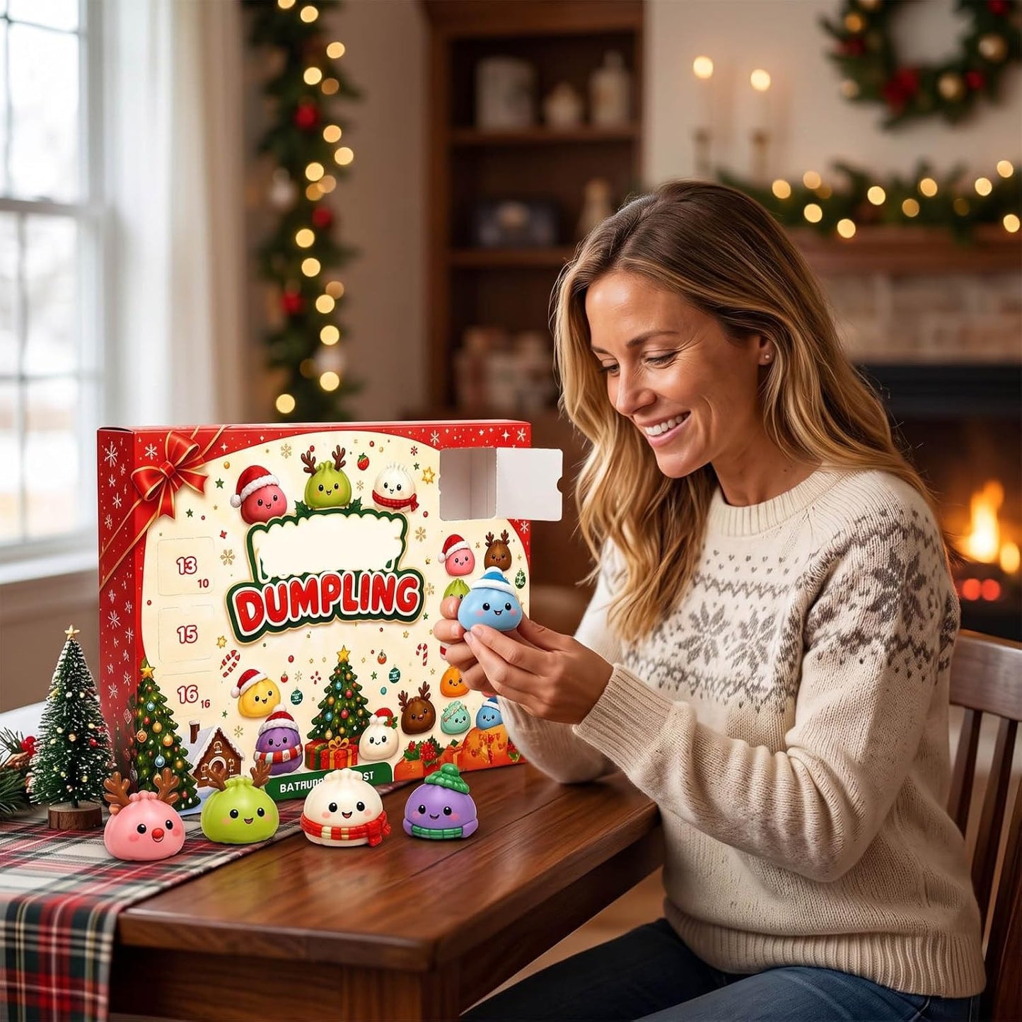 🎅 Countdown to Christmas: 24-Day Cute Dumpling Squishy Toy Advent Calendar 🎄🧸