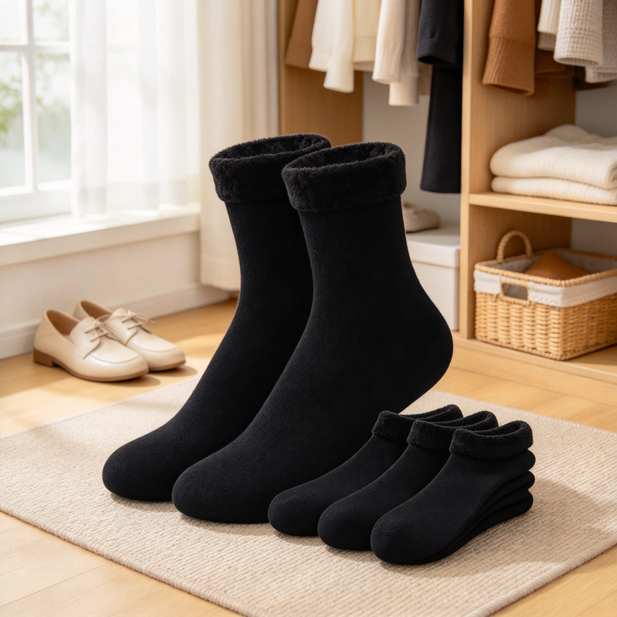 Five-pair thick fleece thermal sock set（5Pcs）