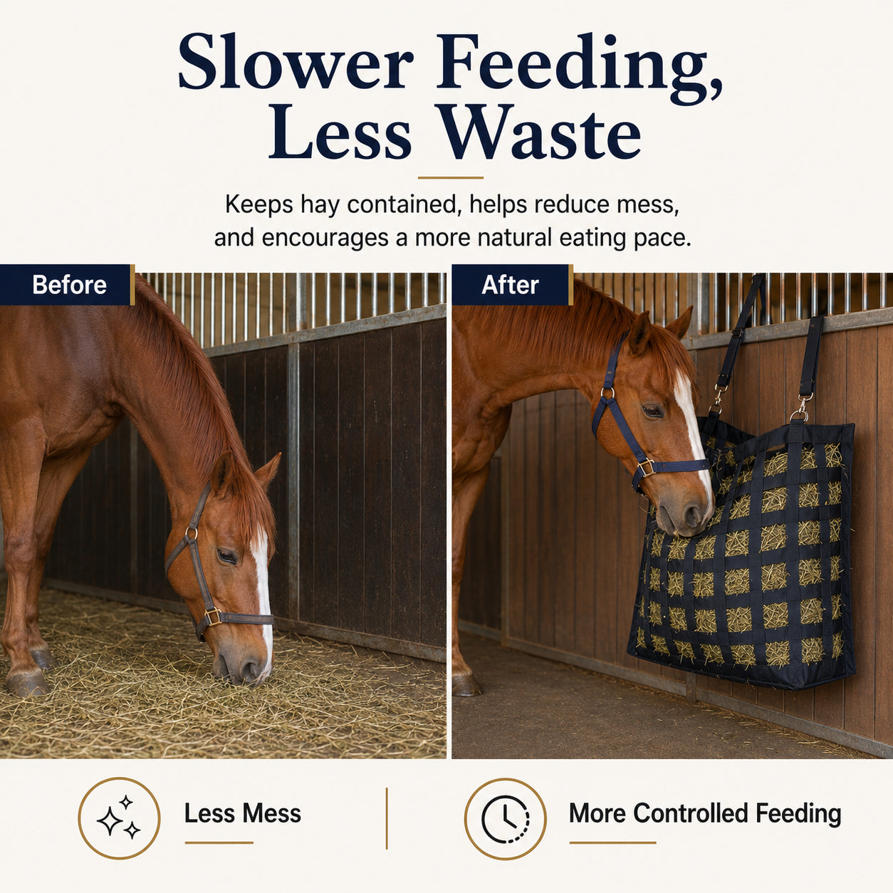 🔥4-Sided Slow Feed Hay Bag – Heavy-Duty Horse Hay Feeder to Reduce Waste & Promote Healthy Digestion