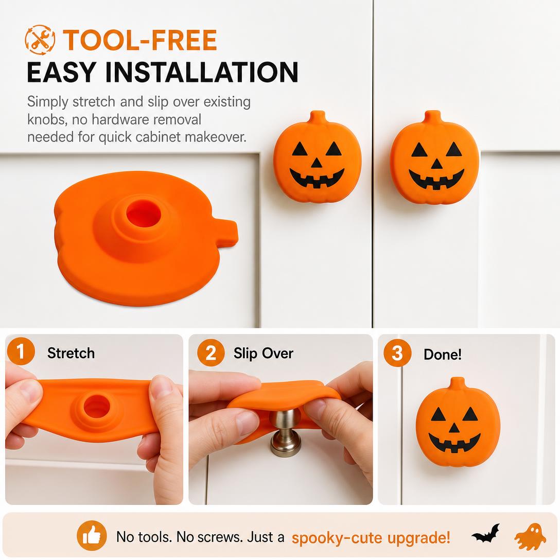 🎃✨Decorative Knob Sleeves - Pumpkin Lanterns - 12-pack