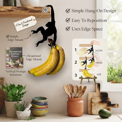 Monkey Hanger 3-Pack – Banana Holder & Multipurpose Hanging Hooks(3Pcs)