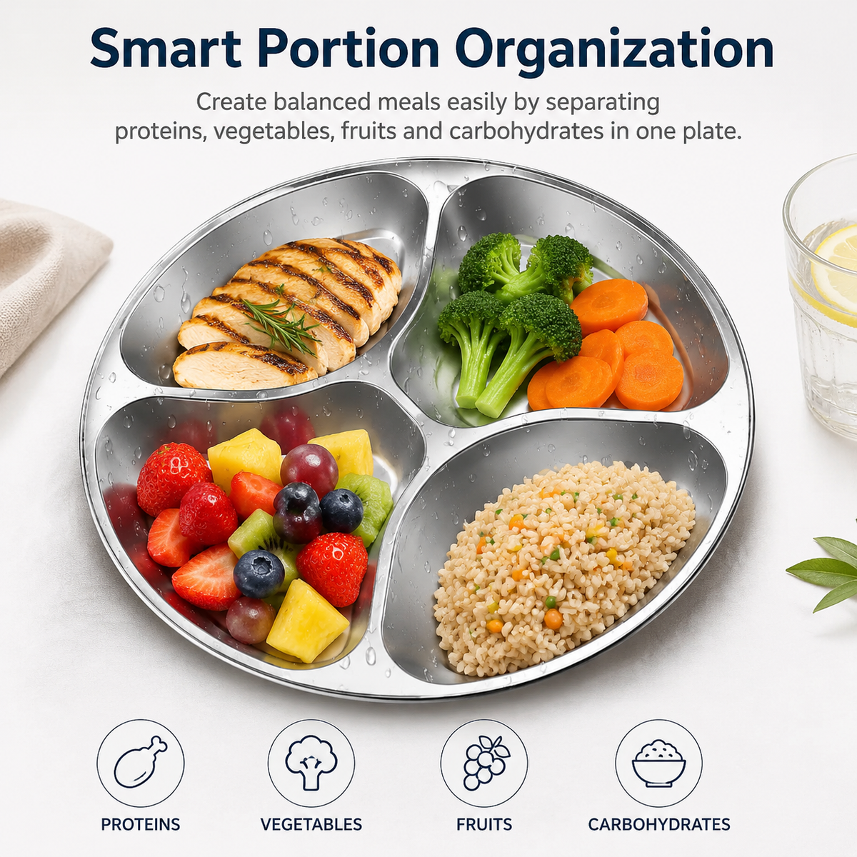 Stainless Steel Multi-Functional Food Tray