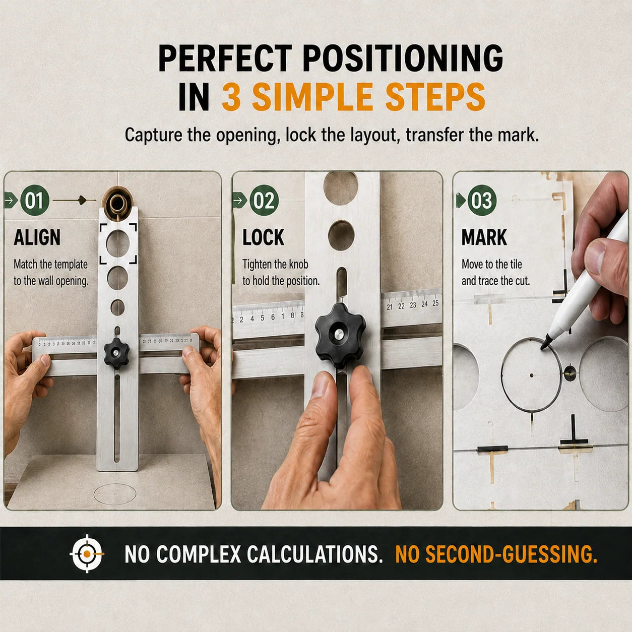 🌟 The Ultimate Tile Positioning Solution — Heavy-Duty Stainless Steel Multi-Angle Measuring Ruler 📏💪