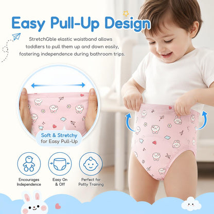 🚽🌱 Toddler Potty Training Pants 100% Cotton Soft Reusable Underwear