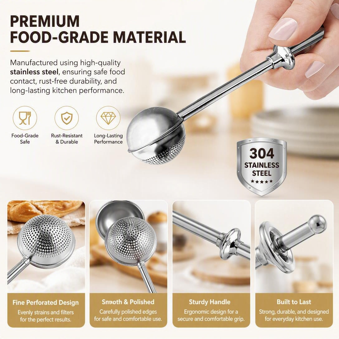 ✨Stainless Steel Long Handle Flour & Sugar Baking Sieve