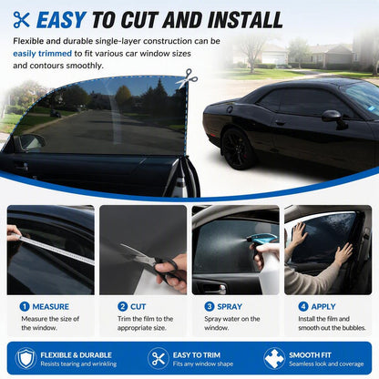 ☀️Single-layer black automotive window shading film