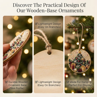 6-piece Christmas wooden diamond art ornament set