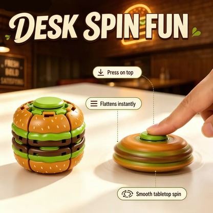 🍔Hamburger-shaped transformable fidget spinner toy