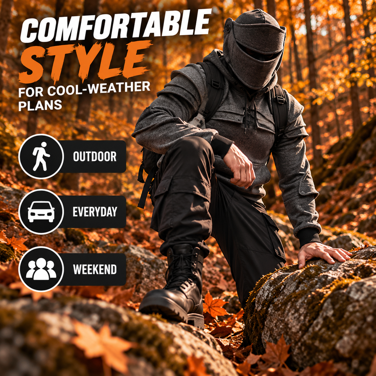 ⚔️ The Dark Armor Knight Hoodie – Tactical Medieval Streetwear