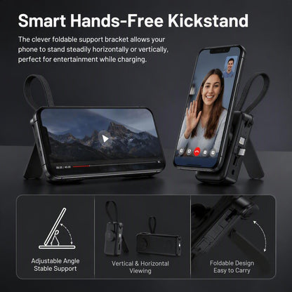 ⚡3-in-1 foldable rechargeable portable power bank