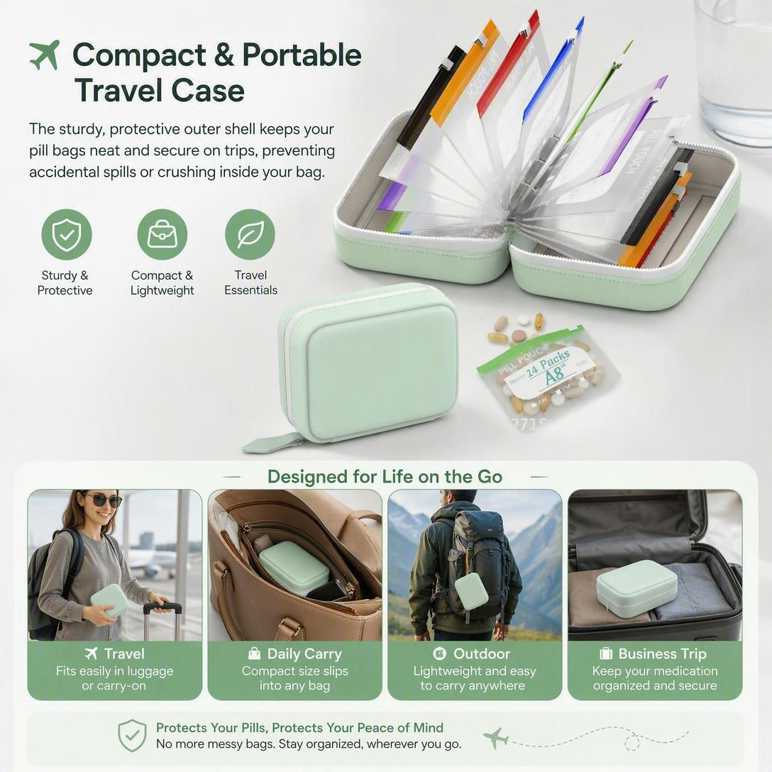 💊Reusable waterproof travel medicine bag set