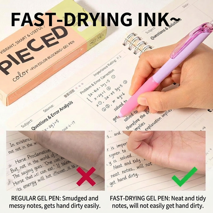 ✍️Fine-point black ink push-type gel pen