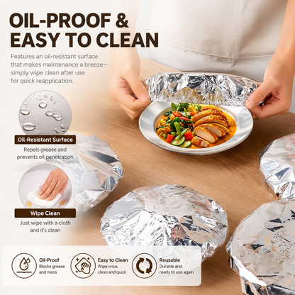 🍲🔥 Home dining table & food container aluminum foil heat-retaining cover
