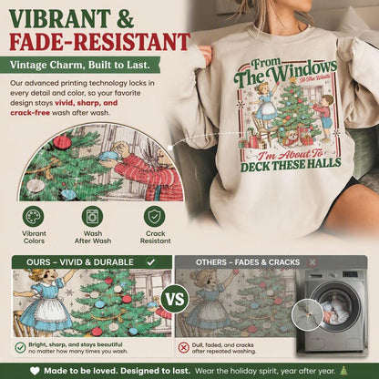 🎄👕"From The Windows To The Walls" Retro Christmas Sweatshirt