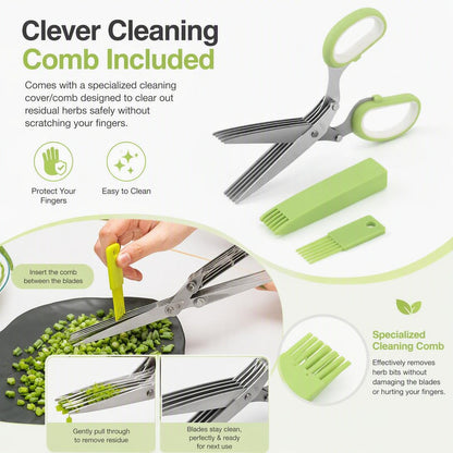 ✂️5-Blade Stainless Steel Herb &amp; Scallion Scissors