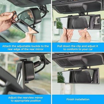 Universal Clip-On Panoramic Rearview Mirror