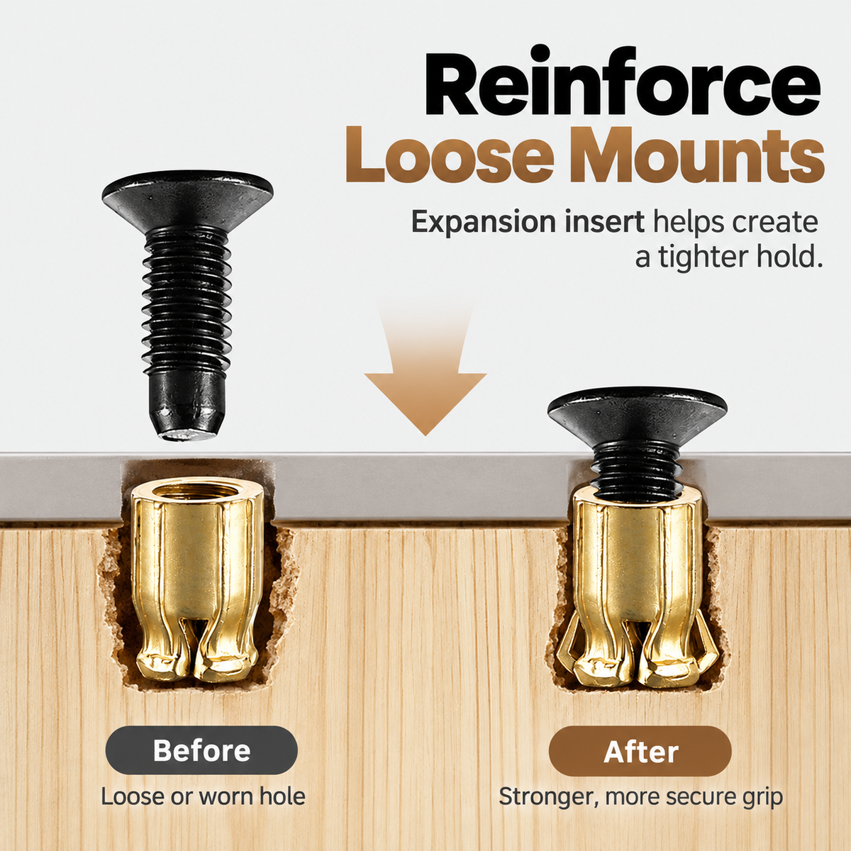 🔩2-in-1 Cabinet Door Screw Expansion Insert