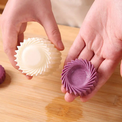 🥮Sunflower-patterned round hand-pressed mooncake mold - for DIY cookies and pineapple pastries