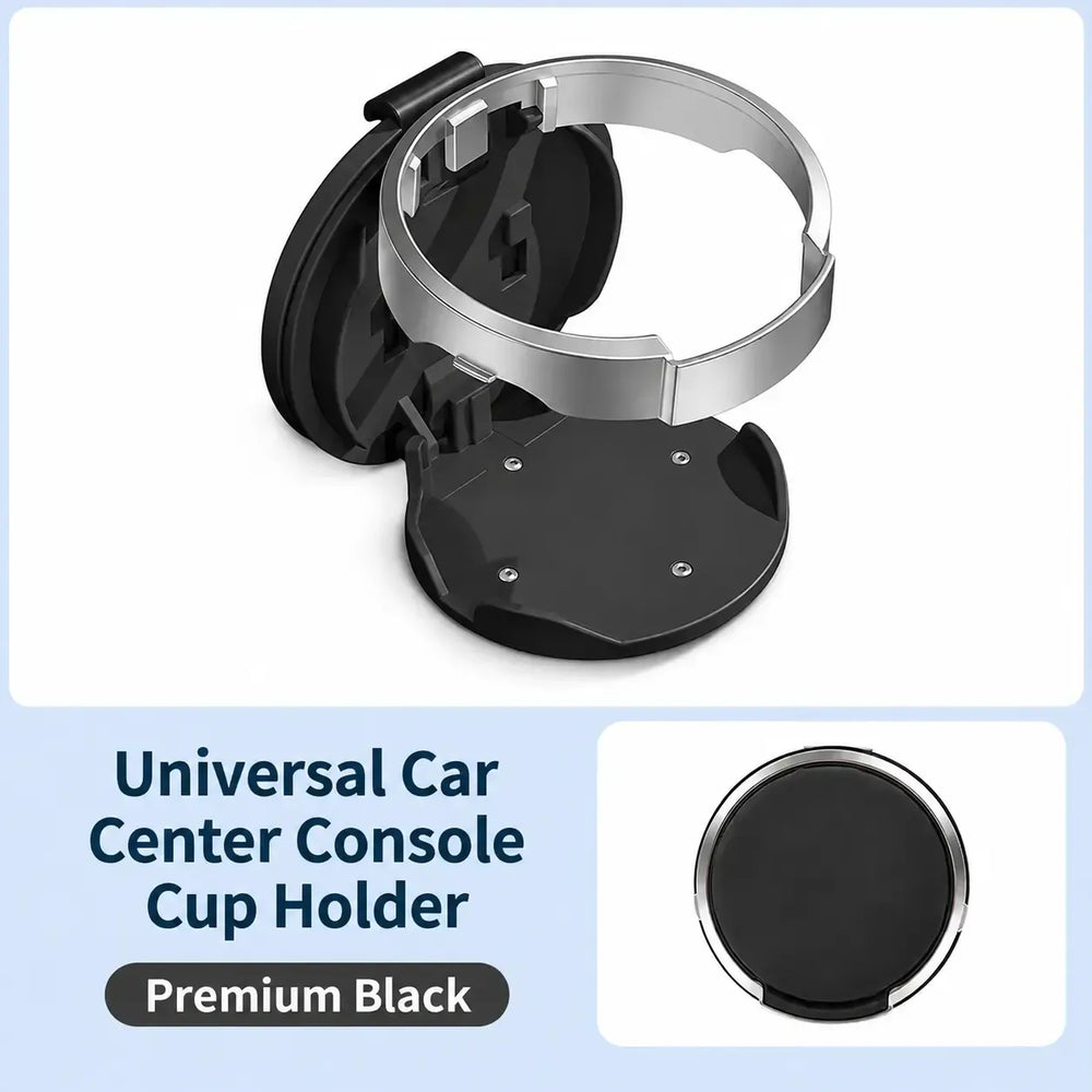 Premium black foldable car cup holder