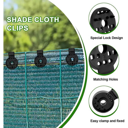 Shade Clothes Clips 50 Pack Black - Heavy Duty Lock Grip