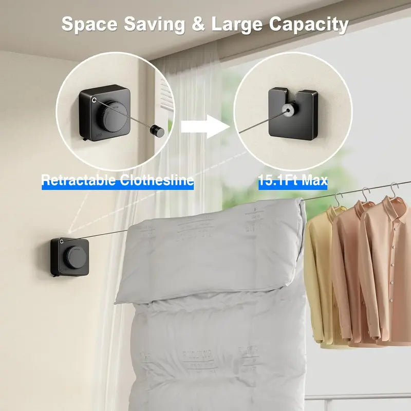 🧺✨ Wall-Mounted Adjustable Retractable Laundry Drying Rack