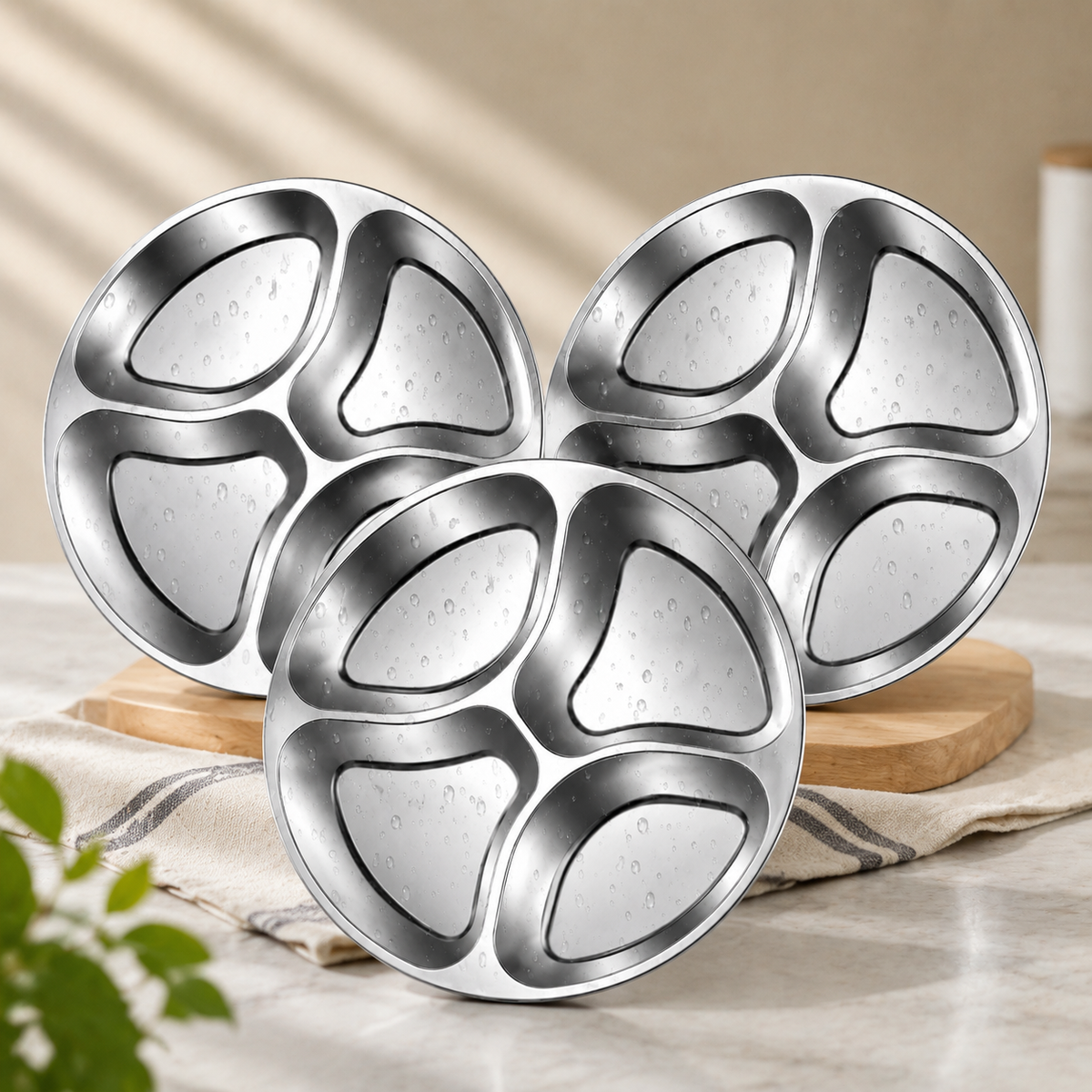 Stainless Steel Multi-Functional Food Tray