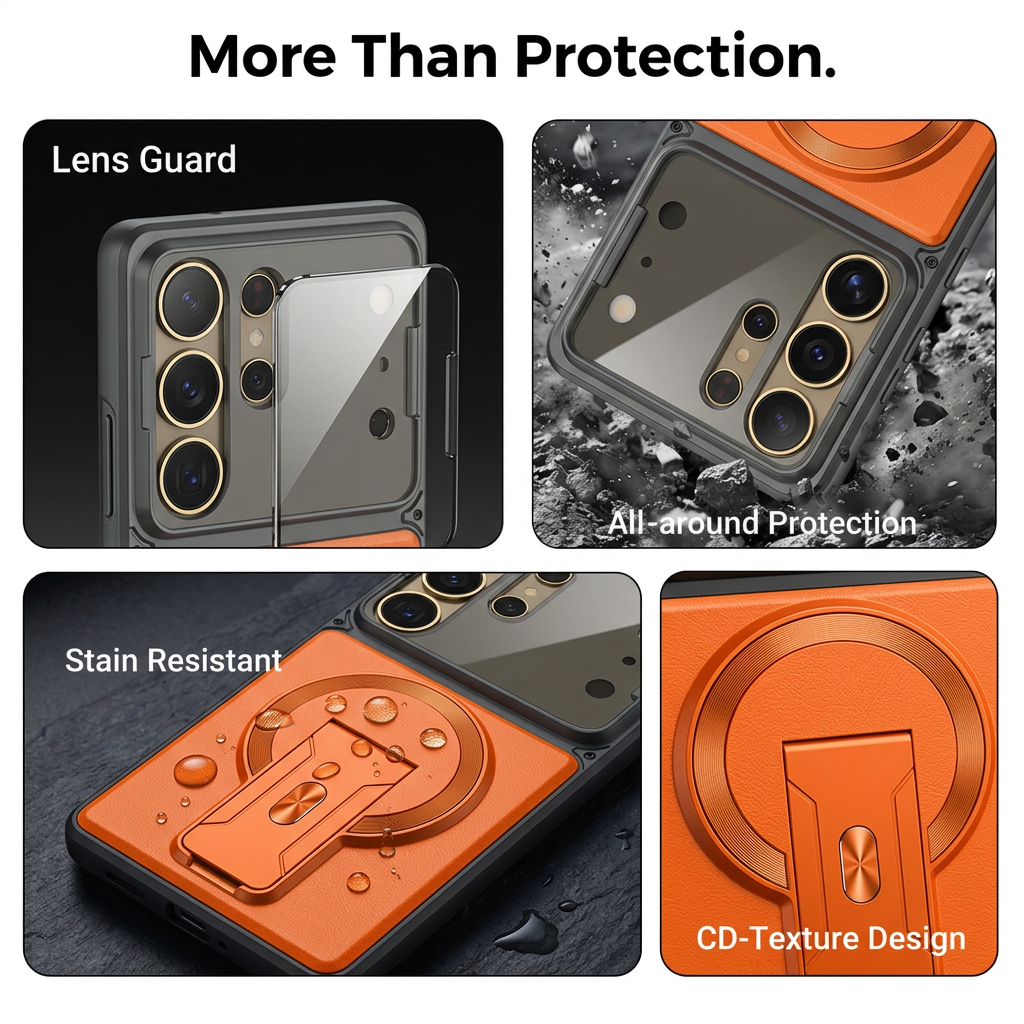 📱Multifunctional Magnetic Case with Invisible Stand & Camera Protection for Samsung S Series