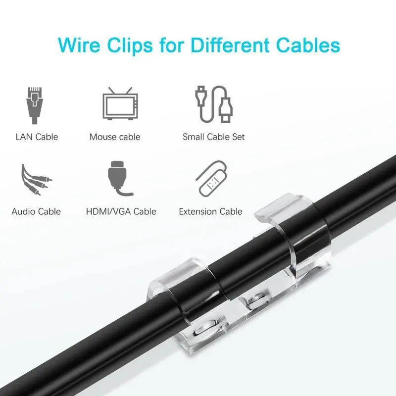 Durable Self-Adhesive ABS Plastic Wire Clamp Cable Organizers（20Pcs）