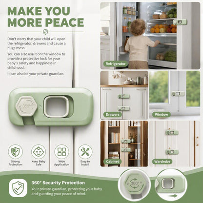 Child Safety Locks, Baby-Proof Cabinet Door Opening, And Anti-Pinch Function（3PCS）