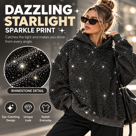 🧥Rhinestone and sequin unisex oversized spring hoodie
