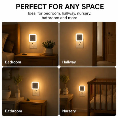 Creative Gift Intelligent LED Plug-in Energy-Saving Light-Controlling Night Light（4Pcs）