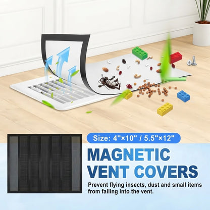 🧲 6-Piece Magnetic Floor Vent Cover Set — Mesh design; easy to install and clean