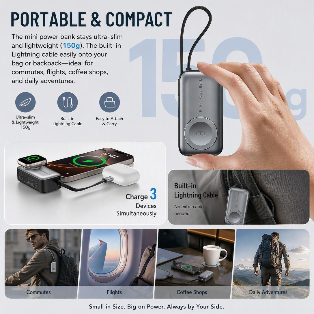 Dual-C Port Apple Watch Wireless Charging Case