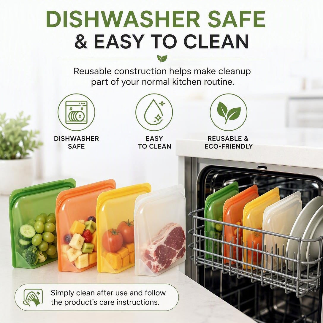 Food-Grade Reusable Silicone Kitchen Sealing Bags