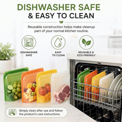 Food-Grade Reusable Silicone Kitchen Sealing Bags