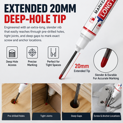 ✍️ Long-nib deep-hole markers (pack of five)